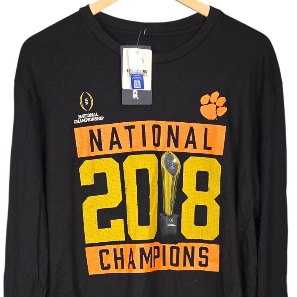 Fanatics Clemson Tigers Shirt Mens Large Black 2018 National Champions Tee NEW